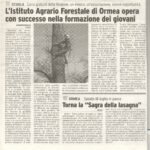 Pagina di giornale dove si parla della formazione dei giovani forestieri